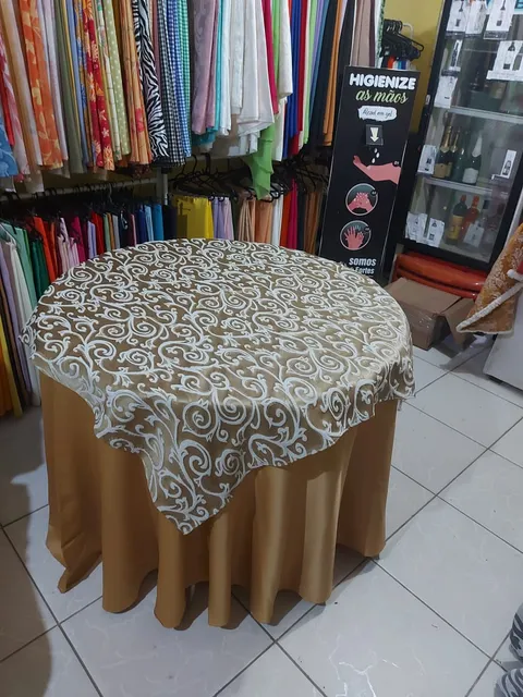 Toalha nobre Organza bordada caramelo